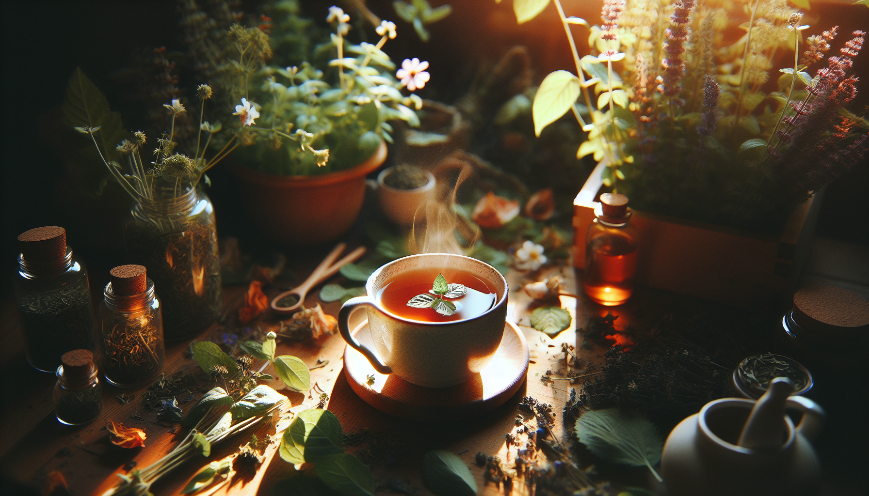 Infusions biologiques dans une tasse – bienfaits pour la santé