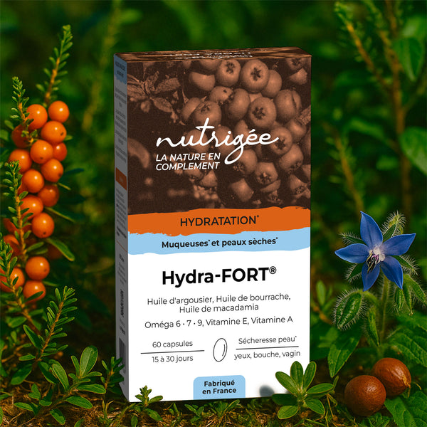 Hydra‑FORT – Oméga 7, 6 & 9 pour Peau & Muqueuses sèches