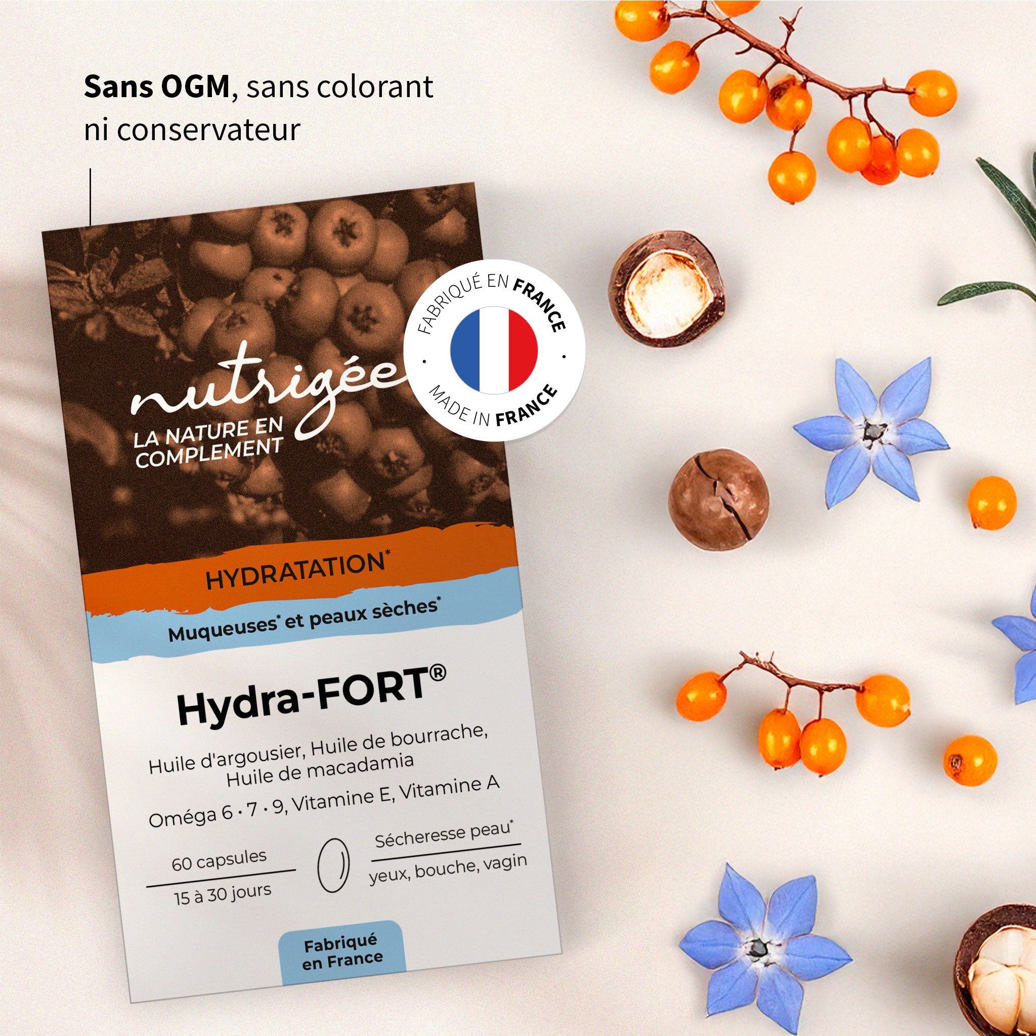 Hydra‑FORT Bio – Oméga 7 & 6 pour Peau & Muqueuses