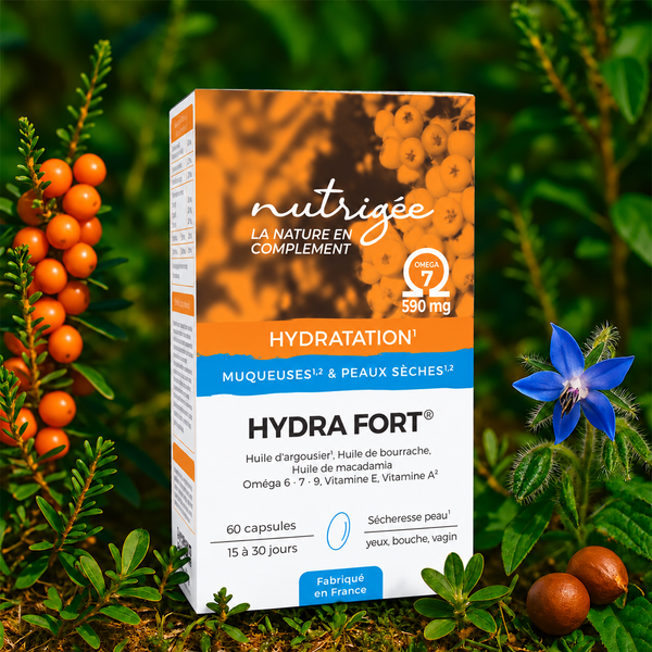 Hydra‑FORT – Oméga 7, 6 & 9 pour Peau & Muqueuses sèches