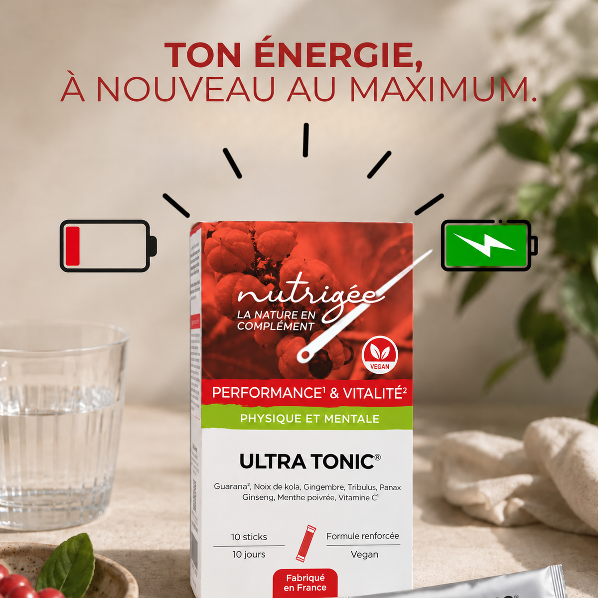 Ultra Tonic | Sticks Énergie & Vitalité – Guarana, Ginseng & Vitamine C
