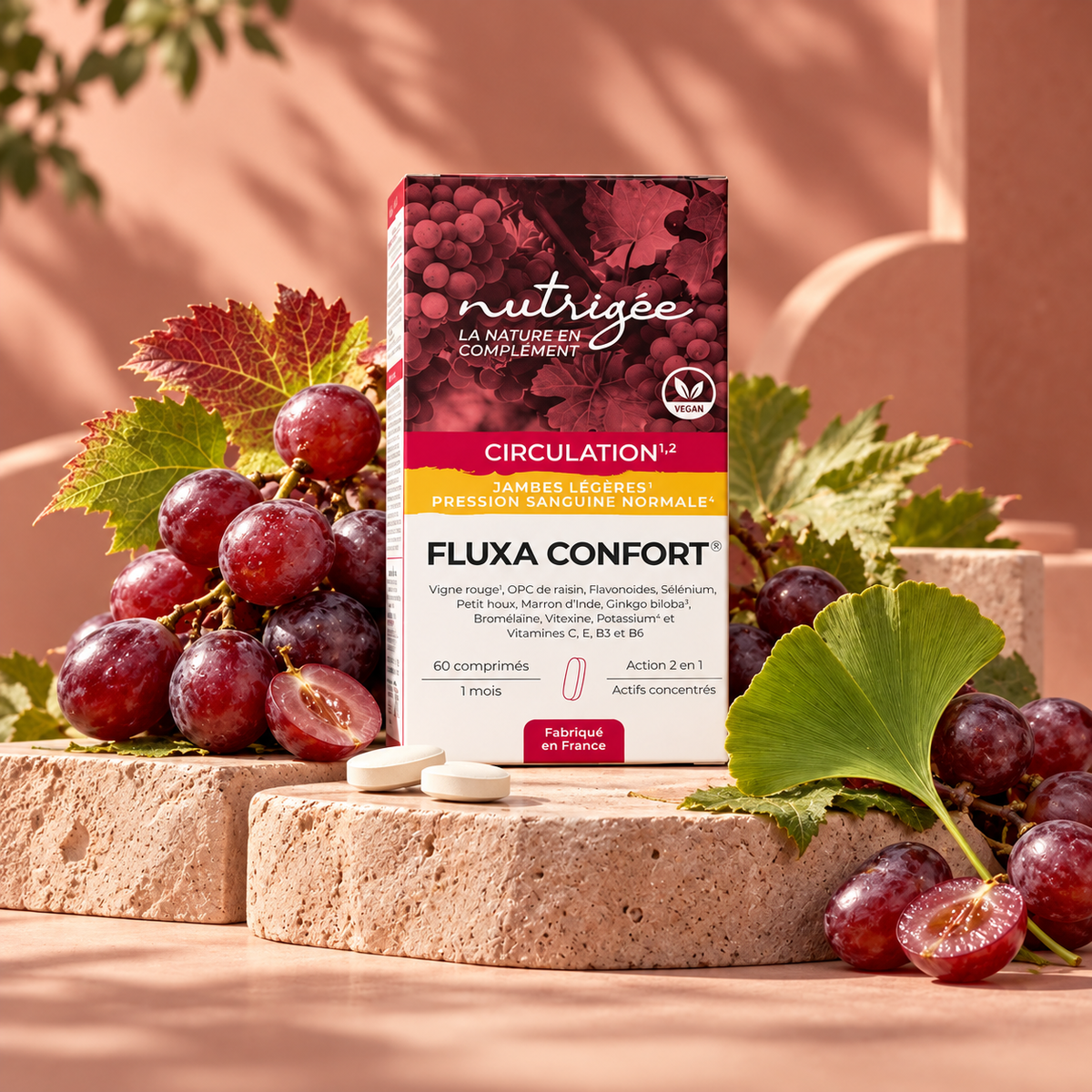 Fluxa Confort - Circulation Sanguine & Lymphatique | 300 mg de Potassium
